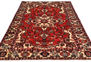Vintage Red Tribal 4'8X6'4 Bakhtiari Persian Rug