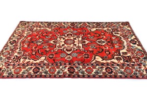 Vintage Red Tribal 4'8X6'4 Bakhtiari Persian Rug