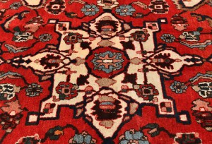 Vintage Red Tribal 4'8X6'4 Bakhtiari Persian Rug