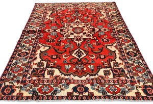 Vintage Red Tribal 4'8X6'4 Bakhtiari Persian Rug