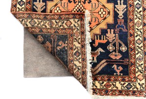 Vintage Purple-navy Tribal 3X18 Meshkin Persian Runner Rug