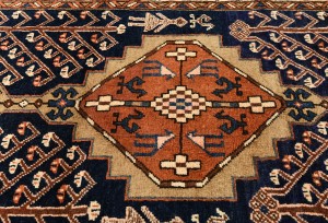 Vintage Purple-navy Tribal 3X18 Meshkin Persian Runner Rug