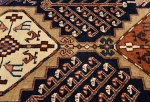 Vintage Purple-navy Tribal 3X18 Meshkin Persian Runner Rug