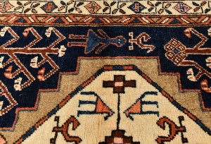 Vintage Purple-navy Tribal 3X18 Meshkin Persian Runner Rug