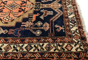 Vintage Purple-navy Tribal 3X18 Meshkin Persian Runner Rug