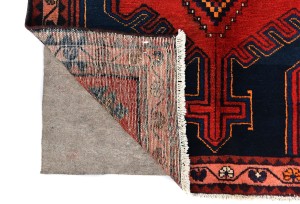 Vintage Purple-navy Tribal 3'7X9'8 Hamedan Persian Runner Rug