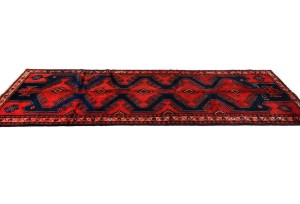 Vintage Purple-navy Tribal 3'7X9'8 Hamedan Persian Runner Rug