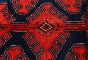 Vintage Purple-navy Tribal 3'7X9'8 Hamedan Persian Runner Rug