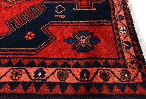 Vintage Purple-navy Tribal 3'7X9'8 Hamedan Persian Runner Rug