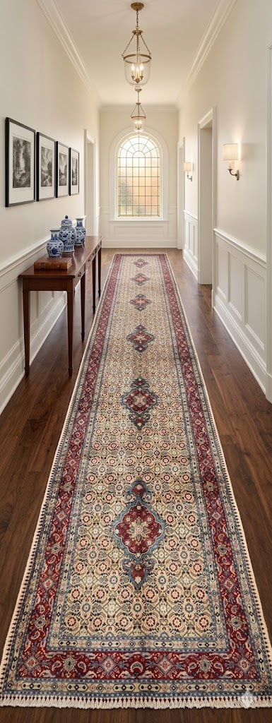 Vintage Cream Floral 3'4X9'6 Mood Persian Runner Rug - Image 2