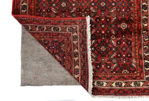 Vintage Red Tribal 2'9X12'5 Hossainabad Persian Runner Rug