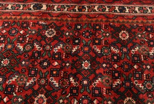 Vintage Red Tribal 2'9X12'5 Hossainabad Persian Runner Rug