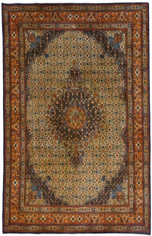 Cream Vintage Floral 6'5X10 Mood Persian Oriental Rug