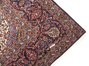 Purple-navy Semi Antique Signed Traditional 10X13 Kashan Persian Rug