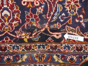 Purple-navy Semi Antique Signed Traditional 10X13 Kashan Persian Rug