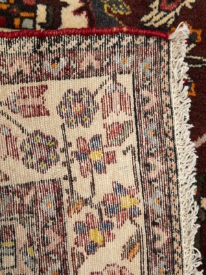 Vintage Red Floral Tribal 4'5X6'7 Hamedan Persian Rug