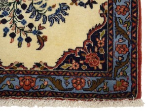 Cream Floral Tribal 2X2'3 Bidjar Halvaei Persian Oriental Rug