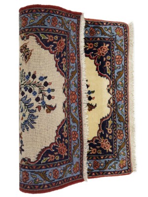 Cream Floral Tribal 2X2'3 Bidjar Halvaei Persian Oriental Rug