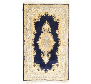 Dark Navy Vintage Traditional Floral 3X5 Kerman Persian Oriental Rug