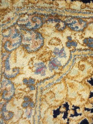 Dark Navy Vintage Traditional Floral 3X5 Kerman Persian Oriental Rug