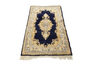 Dark Navy Vintage Traditional Floral 3X5 Kerman Persian Oriental Rug