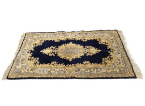 Dark Navy Vintage Traditional Floral 3X5 Kerman Persian Oriental Rug