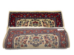 Vintage Cream Floral 2'3X2'7 Sarouk Persian Rug