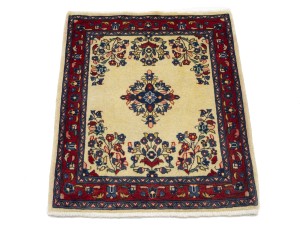 Vintage Cream Floral 2'3X2'7 Sarouk Persian Rug