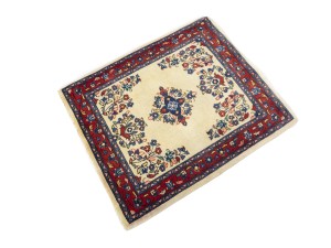 Vintage Cream Floral 2'3X2'7 Sarouk Persian Rug