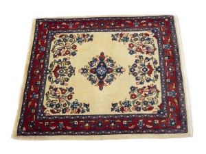 Vintage Cream Floral 2'3X2'7 Sarouk Persian Rug