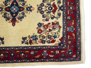 Vintage Cream Floral 2'3X2'7 Sarouk Persian Rug