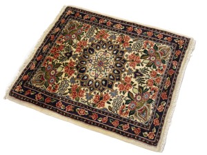 Cream Floral Tribal 2'3X2'7 Bidjar Halvaei Persian Rug