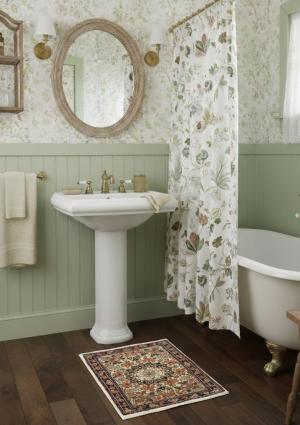 Cream Floral Tribal 2'3X2'7 Bidjar Halvaei Persian Rug