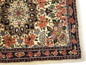 Cream Floral Tribal 2'3X2'7 Bidjar Halvaei Persian Rug