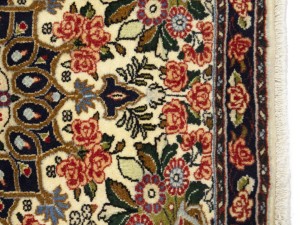 Cream Floral Tribal 2'3X2'7 Bidjar Halvaei Persian Rug