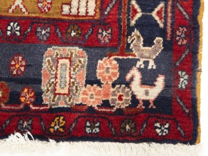 Purple-navy Vintage Floral Tribal 4'4X8 Hamedan Persian Oriental Rug