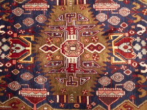 Purple-navy Vintage Floral Tribal 4'4X8 Hamedan Persian Oriental Rug