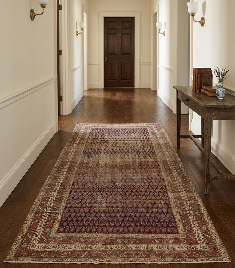 Antique Orange-red Tribal 5X9'7 Malayer Persian Runner Rug - Image 2