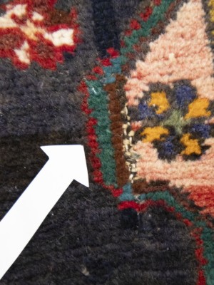 Purple-navy Vintage Floral 3'7X12'8 Hamedan Persian Runner Rug