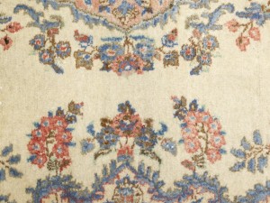 Cream Semi Antique Traditional Floral 9X17 Kerman Persian Rug