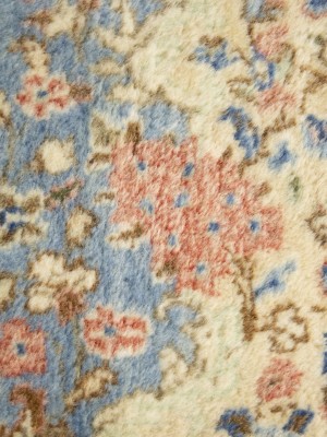 Cream Semi Antique Traditional Floral 9X17 Kerman Persian Rug