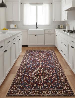 Vintage Red Floral 5X10 Bakhtiari Persian Runner Rug