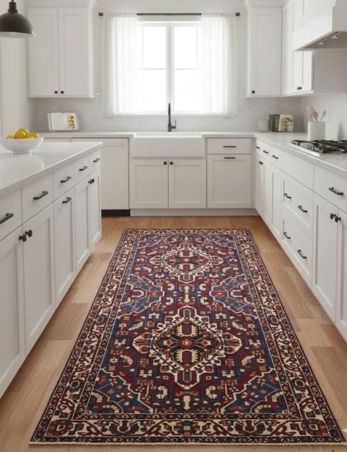 Vintage Red Floral 5X10 Bakhtiari Persian Runner Rug