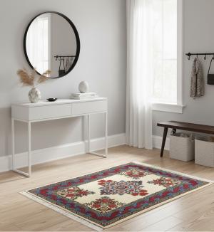 Vintage Cream Floral Tribal 2X3 Bidjar Persian Rug