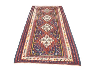 Multicolored Tribal Kelim 4X9 Persian Runner Oriental Rug