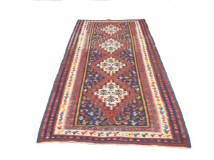 Multicolored Tribal Kelim 4X9 Persian Runner Oriental Rug