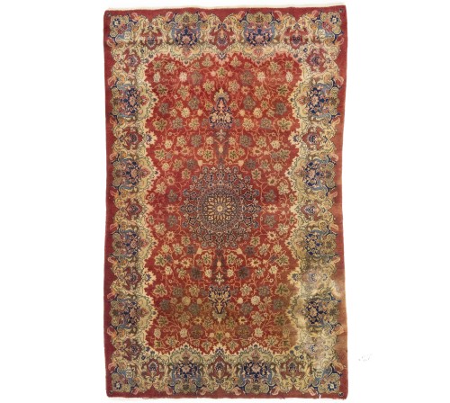 Red Semi Antique Floral 4'5X7 Kashmar Persian Oriental Rug