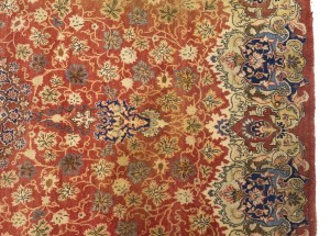 Red Semi Antique Floral 4'5X7 Kashmar Persian Oriental Rug