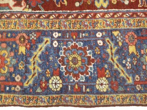 Red Semi Antique Floral 9X12 Heriz Persian Oriental Rug