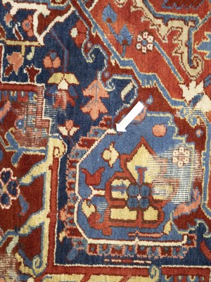 Red Semi Antique Floral 9X12 Heriz Persian Oriental Rug